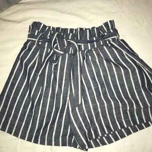 Striped Paperbag Shorts